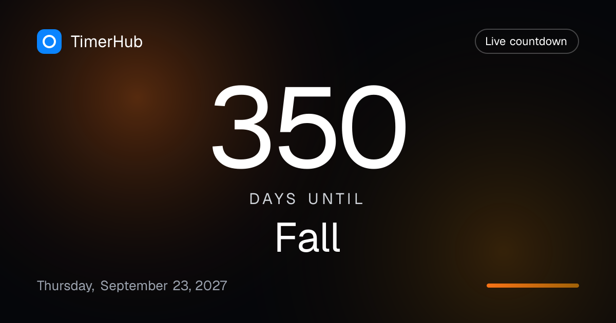 Fall Countdown 2027: How Many Days Until Fall? | TimerHub