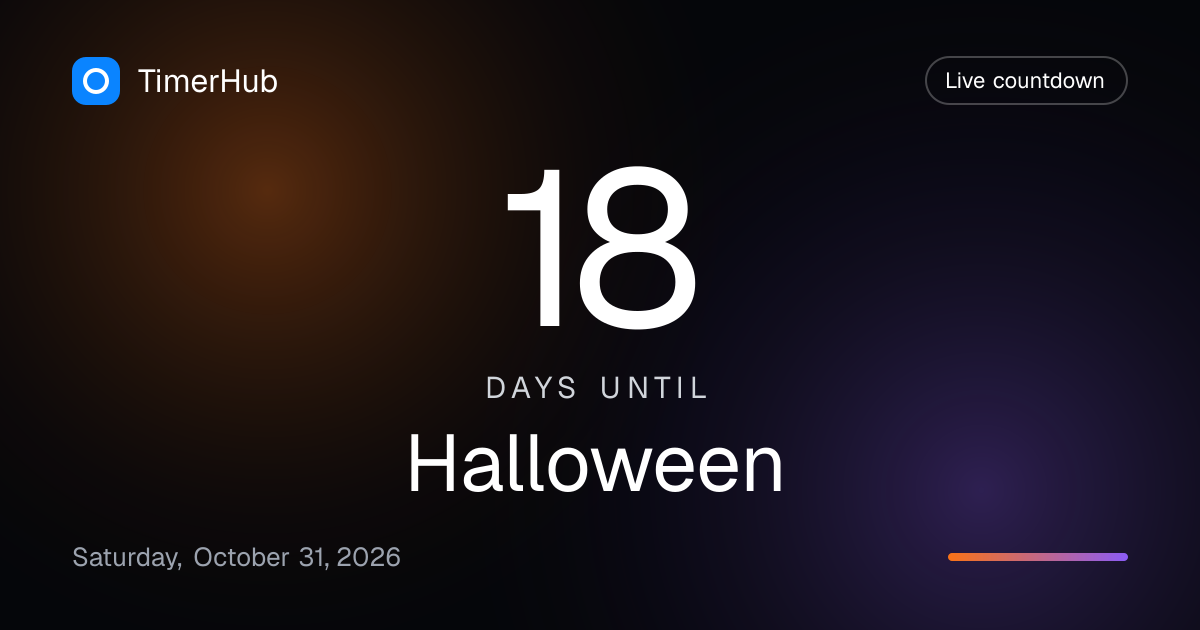 Halloween Countdown 2026: How Many Days Until Halloween? | TimerHub