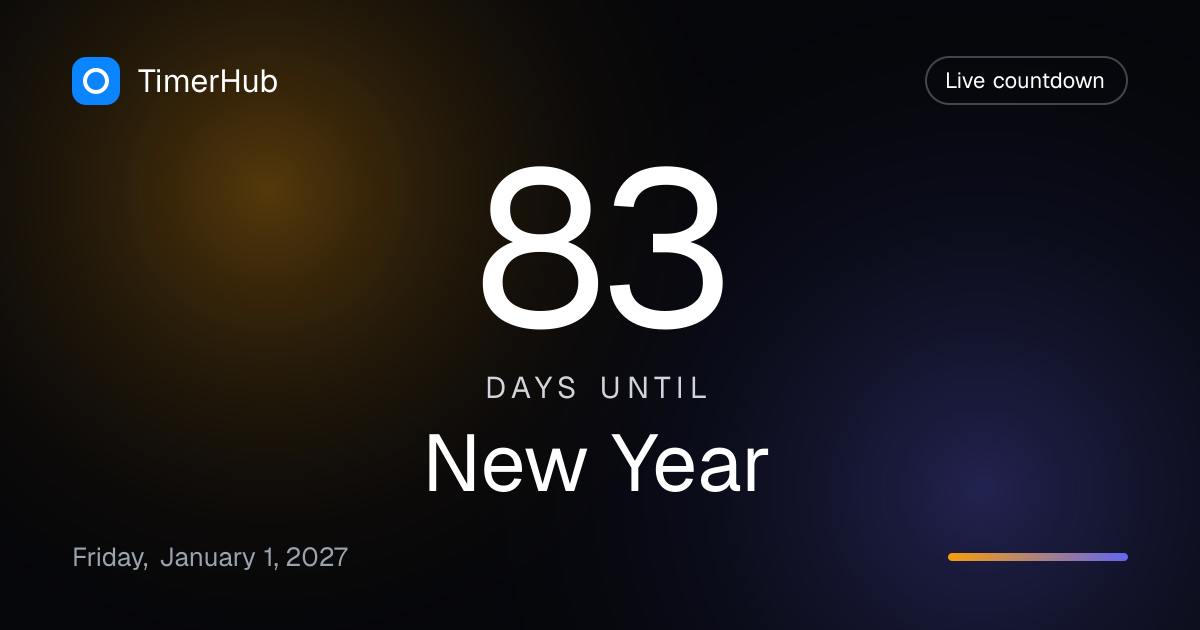 New Year Countdown 2027: Live Clock to Midnight | TimerHub