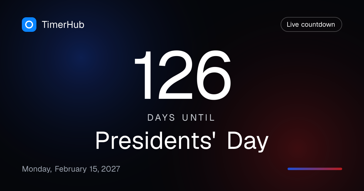 Presidents' Day Countdown 2027: Days Until Presidents' Day | TimerHub