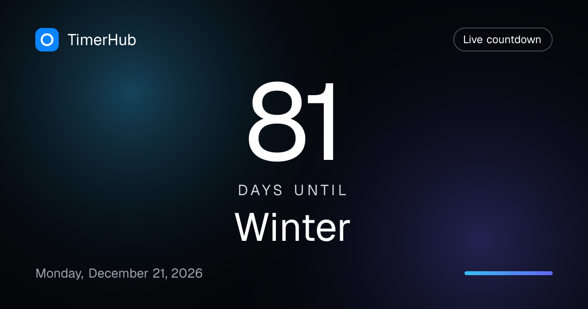 Winter Countdown 2026: How Many Days Until Winter? | TimerHub